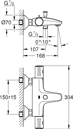 Термостат Grohe Grohtherm 800 34576000 для ванны с душем фото 5