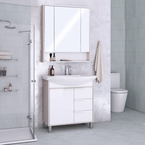 Мебель для ванной AQUATON Рико 80 белая, ясень фабрик фото 6