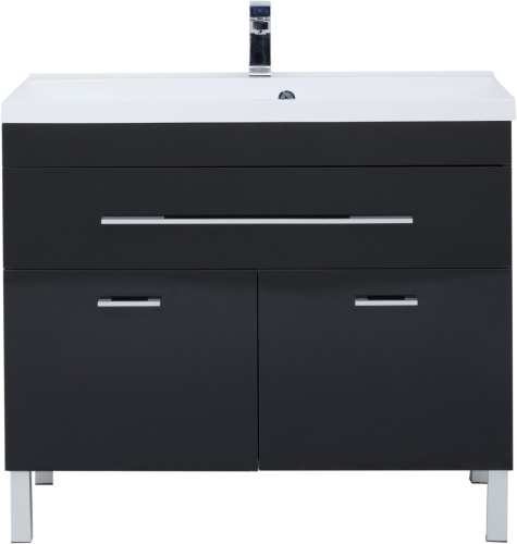Мебель для ванной Aquanet Верона 100 черная, 1 ящик, 2 двери фото 2