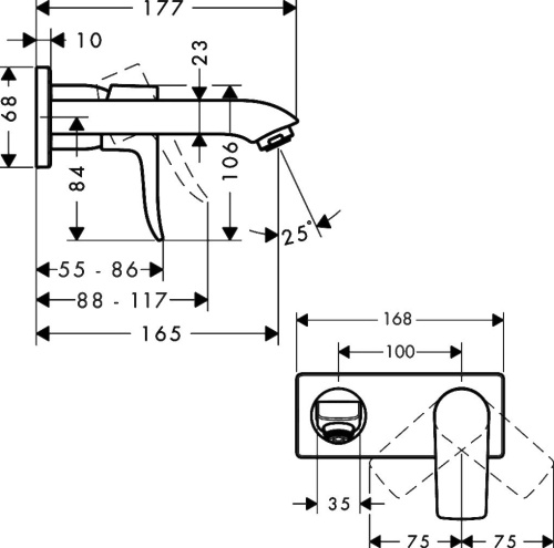 Смеситель Hansgrohe Metris 31085000 для раковины фото 5