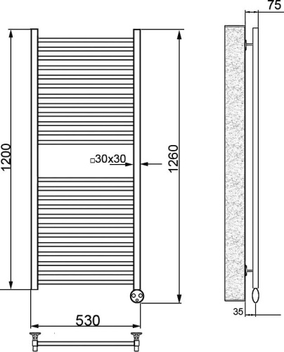 Полотенцесушитель электрический Ника Modern ЛМ-2 120/50 хром фото 4