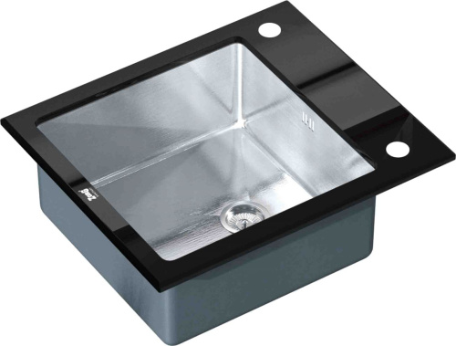 Мойка кухонная Zorg Inox Glass GL-6051-BLACK черное стекло фото 2