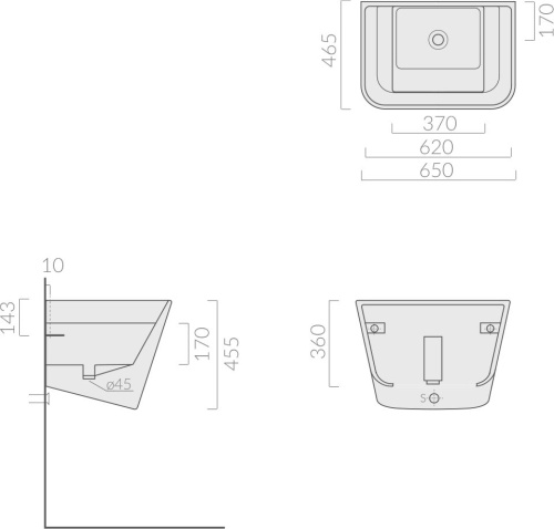 Раковина Galassia Meg11 5403 65x45 хозяйственная фото 4