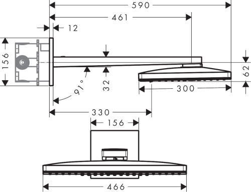 Верхний душ Hansgrohe Rainmaker Select 460 24007400 фото 5