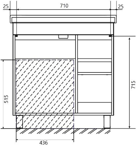 Мебель для ванной 1MarKa Gaula 80Н черная, 3 ящика, 1 дверца фото 7