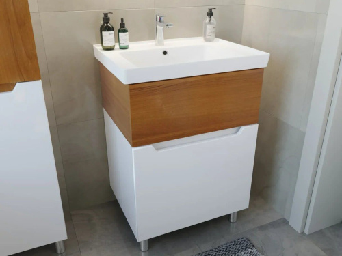 Мебель для ванной Sanstar Valencia 80, напольная, орех ноче эко, белый фото 2