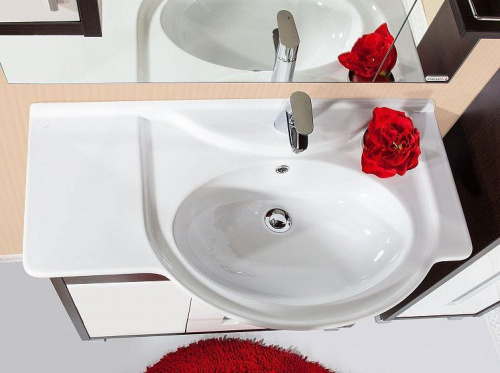 Мебель для ванной Бриклаер Бали 90 венге, белый глянец, R фото 3