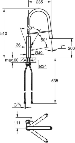 Смеситель Grohe Concetto New 31491000 для кухонной мойки фото 5