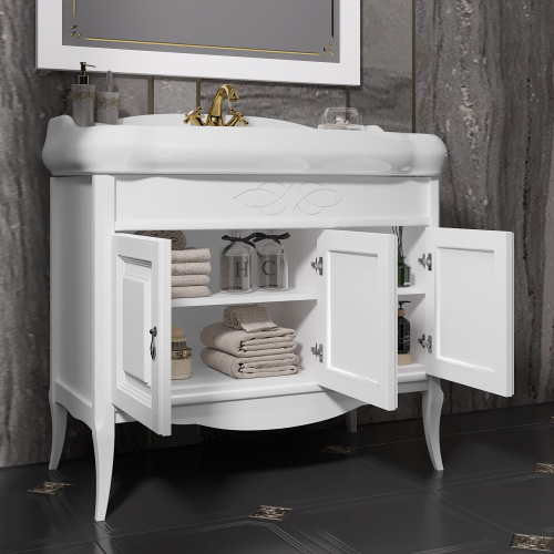 Мебель для ванной Opadiris Лоренцо 100 белая матовая фото 4