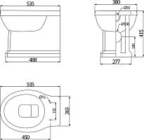 Унитаз приставной BelBagno Trevi BB135CBL