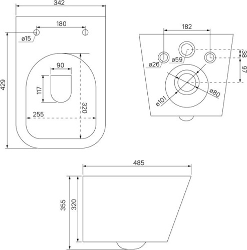 Унитаз подвесной IDDIS Bild BILR2BMi25 безободковый, с микролифтом фото 8