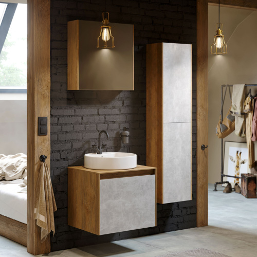 Мебель для ванной Aqwella 5 stars Mobi 60 дуб балтийский, бетон светлый фото 8