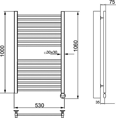 Полотенцесушитель электрический Ника Modern ЛМ-2 100/50 хром фото 4