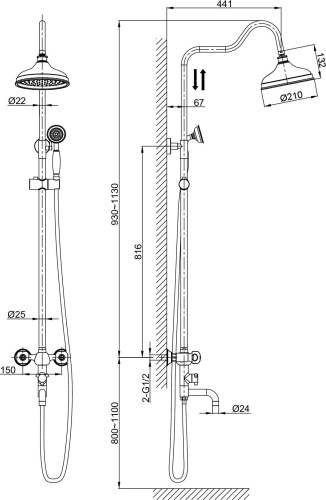 17 099 руб. Душевая стойка D&K Kassel Hessen DA1424701D08 фото 3 Душевая стойка D&K Kassel Hessen DA1424701D08 фото 3