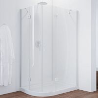 Душевой уголок Vegas Glass AFS-F 110*100 01 01 R профиль белый, стекло прозрачное