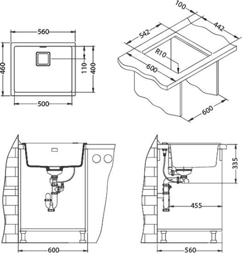 Мойка кухонная Alveus Quadrix Granital 50 steel фото 4