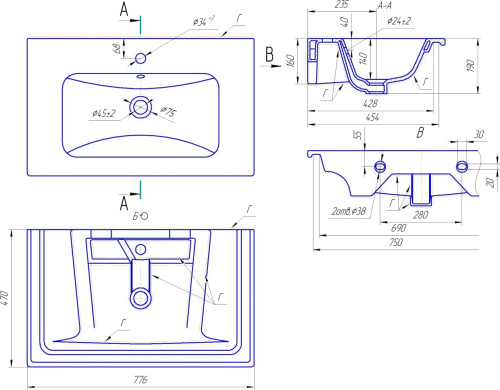 Мебель для ванной Aquanet Бостон М 80 фото 8