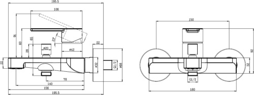 Смеситель Villeroy & Boch Architectura TVT10300200061 для ванны с душем фото 2