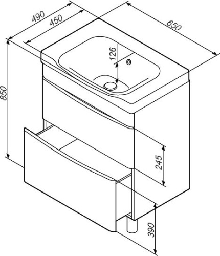 Мебель для ванной AM.PM Like 65 напольная, белый глянец + Сертификат AM.PM на 30 дней подписки на медиасервис фото 4