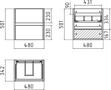 Тумба с раковиной Misty Алиса 50 подвесная, белая