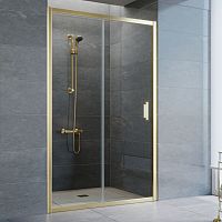Душевая дверь в нишу Vegas Glass ZP 120 09 01 профиль золото, стекло прозрачное