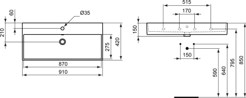 Раковина Ideal Standard Strada K078601 90 см фото 8