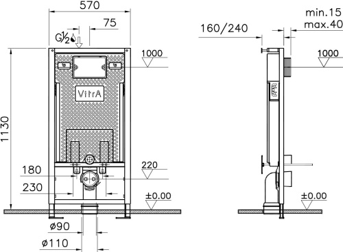 Система инсталляции для унитазов VitrA 750-5800-01 фото 2
