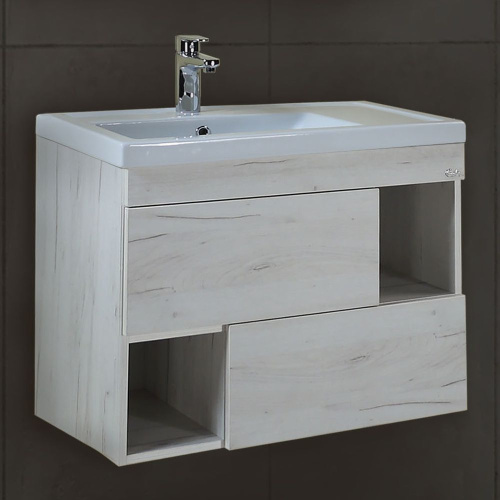 Мебель для ванной Onika Санторини 80.00 R, дуб белый крафт фото 2