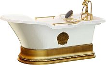 Ванна из искусственного камня Migliore Impero 25809 180x87 белая, бронза