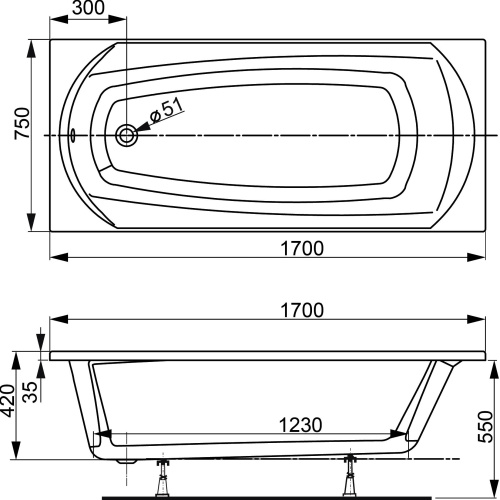 Акриловая ванна Vagnerplast Ebony 170х75 фото 8