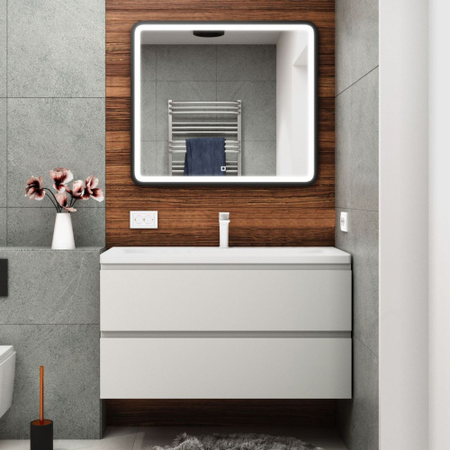 Мебель для ванной Art&Max Bianchi 100, подвесная, белый матовый фото 6