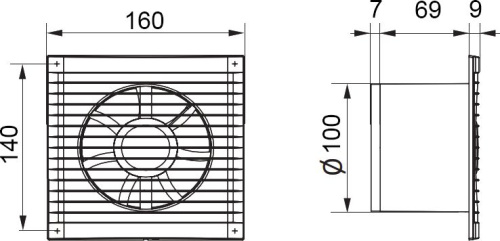 Вытяжной вентилятор Era E 100 C -02 фото 4