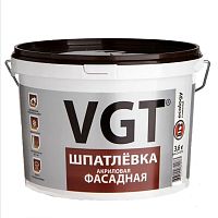 VGT ШПАТЛЕВКА ФАСАДНАЯ акриловая, водостойкая, малоусадочная (50кг)