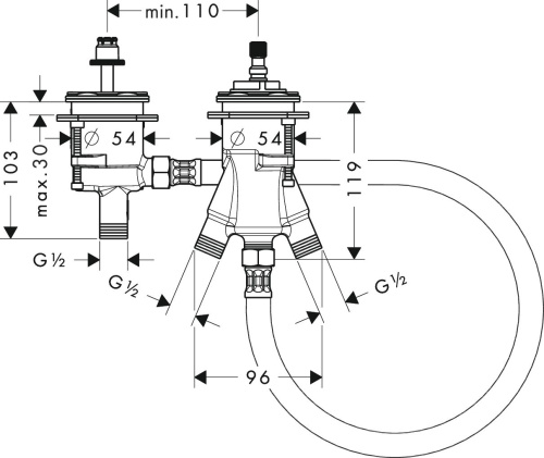 Скрытая часть Hansgrohe 13550180 фото 2