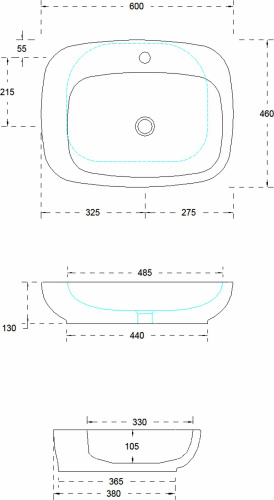 Раковина ArtCeram Dial DAL001 60 см фото 3