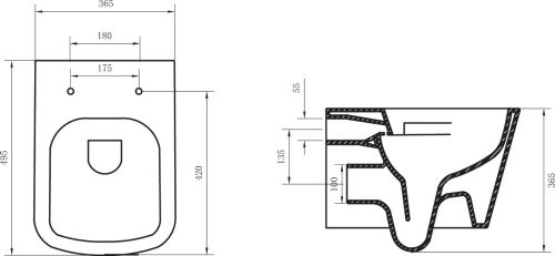 Комплект Унитаз подвесной BelBagno Albano BB120CHR с крышкой + Система инсталляции Ideal Standard ProSys + Кнопка смыва Ideal Standard ProSys Oleas R0124AA хром фото 7