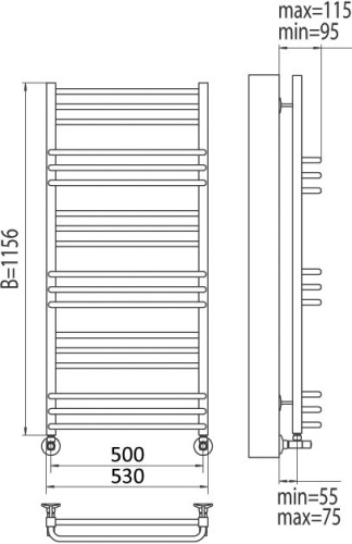 Полотенцесушитель водяной Terminus Соренто П18 500*1156 фото 4
