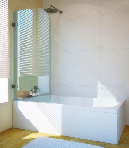 Шторка на ванну GuteWetter Lux Pearl GV-001 левая 80 см стекло бесцветное, фурнитура хром фото 2