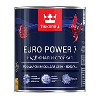 TIKKURILA EURO POWER 7 краска моющаяся для стен и потолка, матовая, база A (9л)