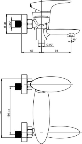 Смеситель Paini Verona VRCR111KM для ванны с душем фото 2