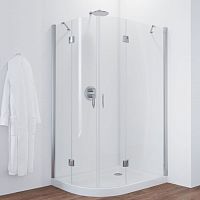 Душевой уголок Vegas Glass AFS-F 120*100 08 01 R профиль глянцевый хром, стекло прозрачное