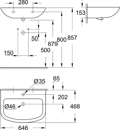 Раковина Grohe Bau Ceramic 39420000 фото 3