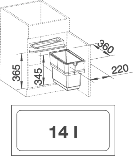 Мусорное ведро Blanco Singolo 512880 фото 3