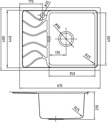 Мойка кухонная IDDIS Reeva REE61SRi77 фото 2