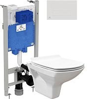 Комплект Унитаз подвесной STWORKI Стокгольм Clean On DPL EO slim 63428 безободковый + Система инсталляции для унитазов Ideal Standard ProSys Eco Fram