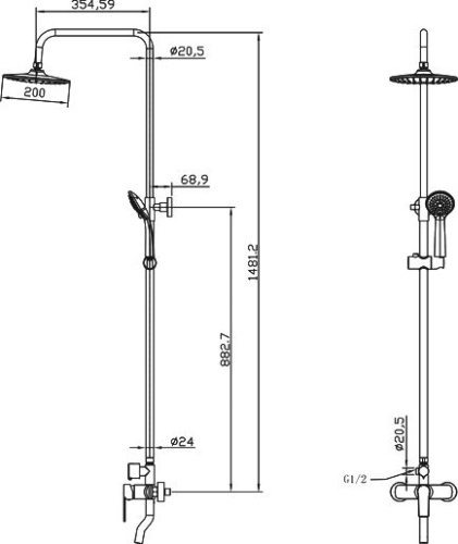 Душевая стойка Milardo Helic HELSB1FM06 фото 4