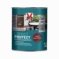 Эмаль V33 Direct protect 3 в 1 Алкидная, цвет бордовый полуглянцевый