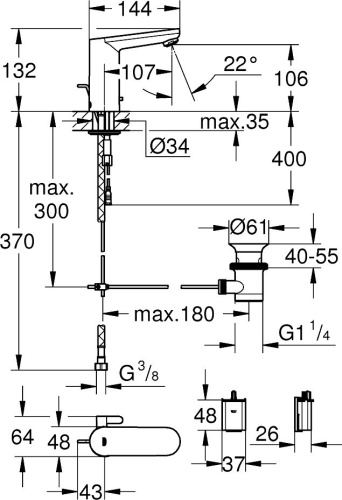 Смеситель Grohe Eurosmart Cosmopolitan E 36331001 для раковины, хром фото 3