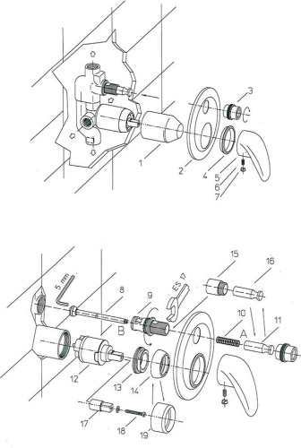 Смеситель Paini F1 F1CR690 С ВНУТРЕННЕЙ ЧАСТЬЮ, для душа фото 3