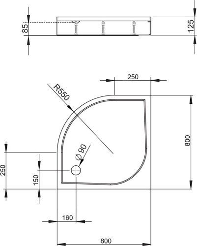 Поддон для душа Radaway Paros A800 фото 3